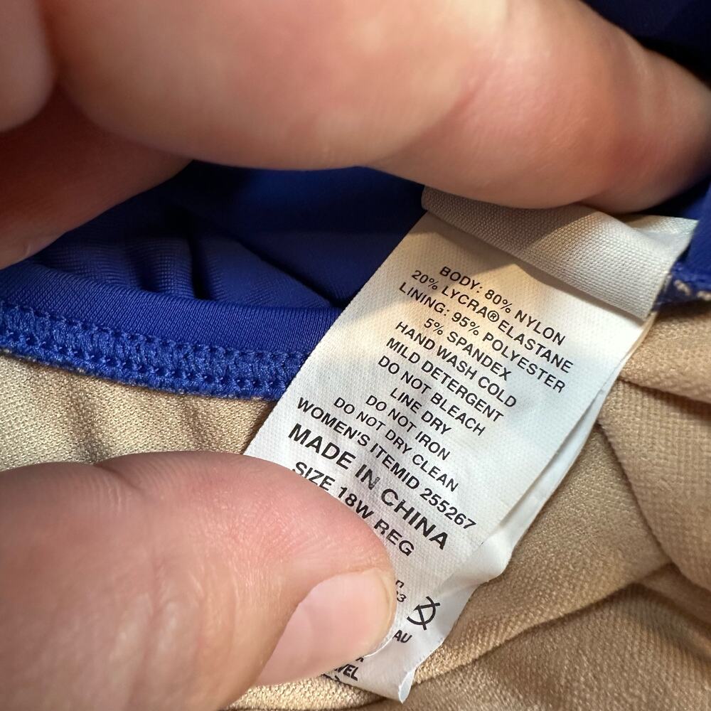 LL Bean Royal Blue Swim Skirt Swimskirt Skirted Bottoms Women's 18 18W - Picture 7 of 8